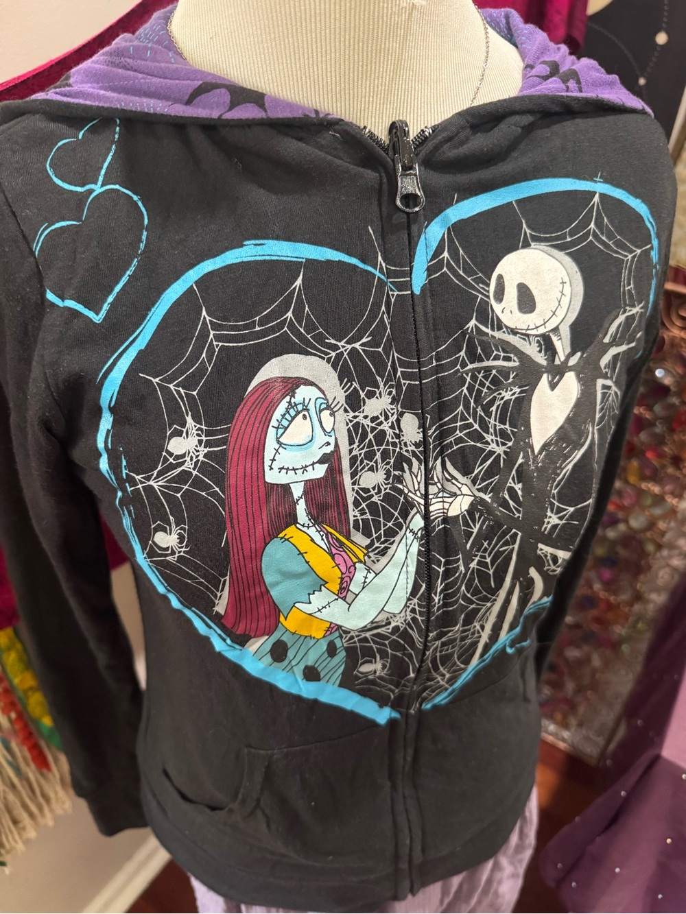 Nightmare Before Christmas  Themed Zip Hoodie Jacket, REVERSIBLE ***